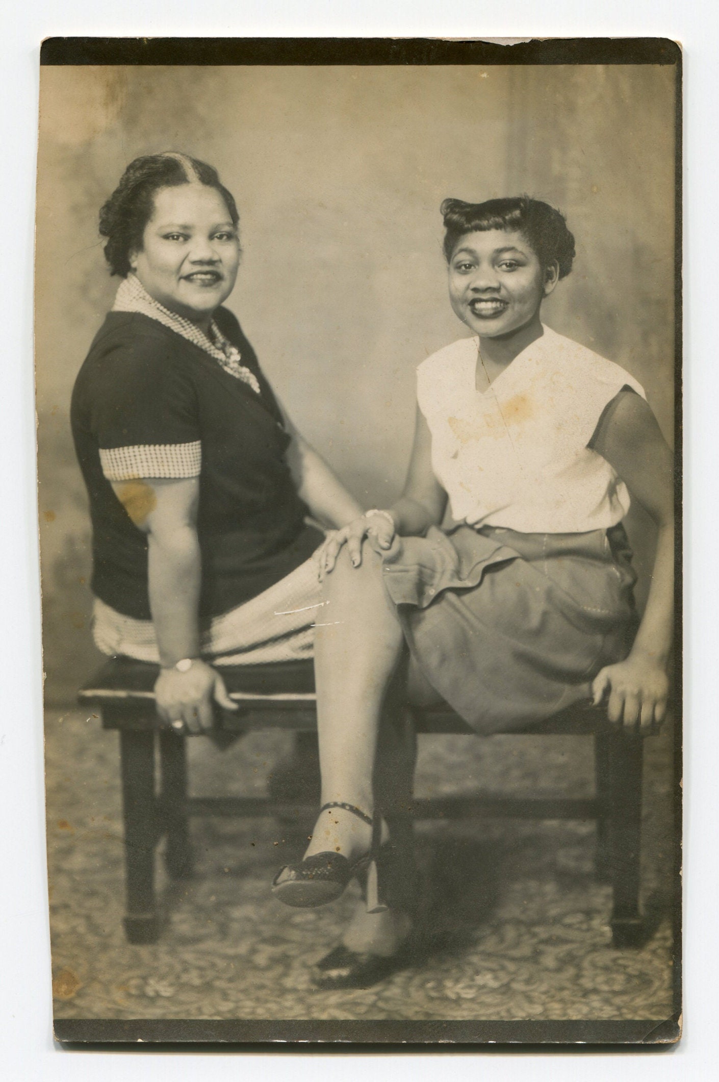 Mother and Daughter, Vintage African American Arcade Photo - Etsy