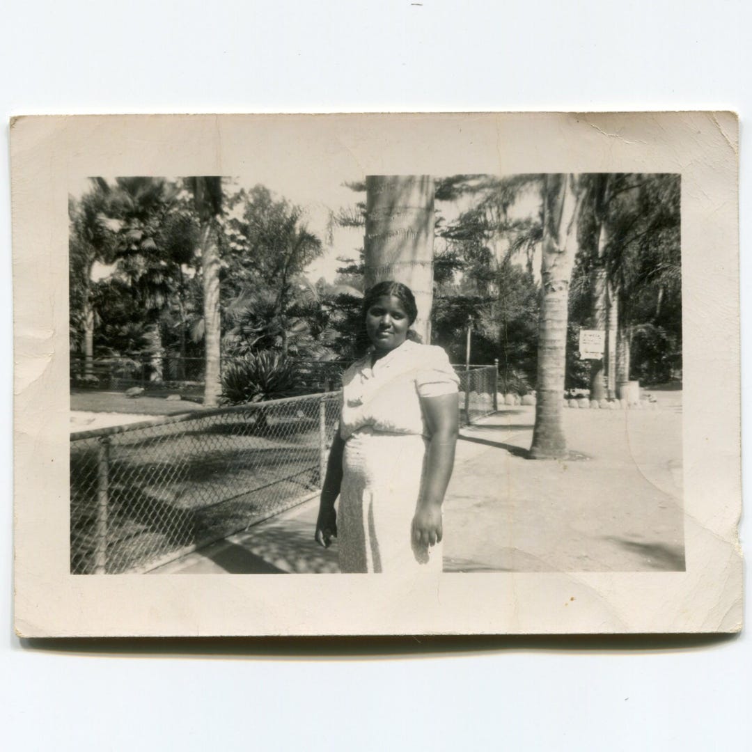 Palms, Vintage Snapshot Photo, African American Woman - Etsy