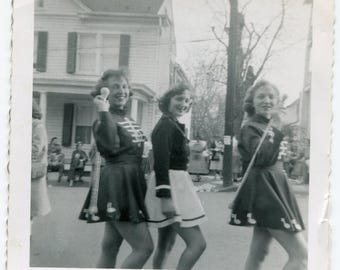 Majorettes, vintage snapshot photo