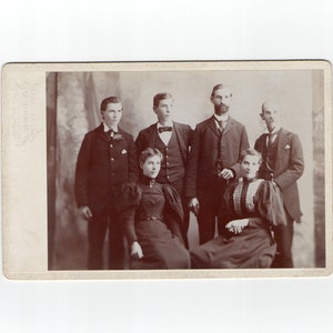 Family of 6, antique cabinet card photo