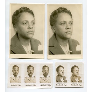 Mother and son, vintage African American photo lot