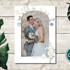 Arch Photo Boda Floral Tarjeta de Agradecimiento