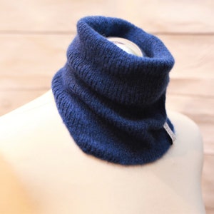 Alpaca Wool Cornflower Blue Men Neck Warmer Gaiter Handmade Snood by Alevig Made in Estonia Perfect Mother's Day Gift Unisex