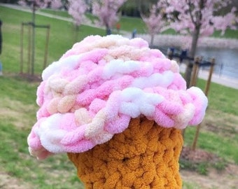 Ice Cream Handmade Amigurumi Crochet Plush Puffy knitted Toy Perfect Gift for Kids