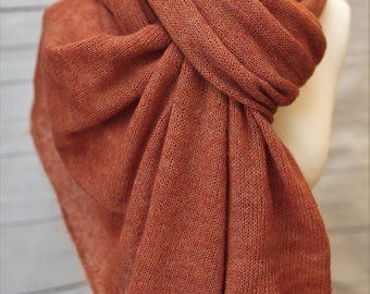 Handmade Baby Alpaca Merino Scarf: Long Knitted Shawl Soft Warm Perfect gift