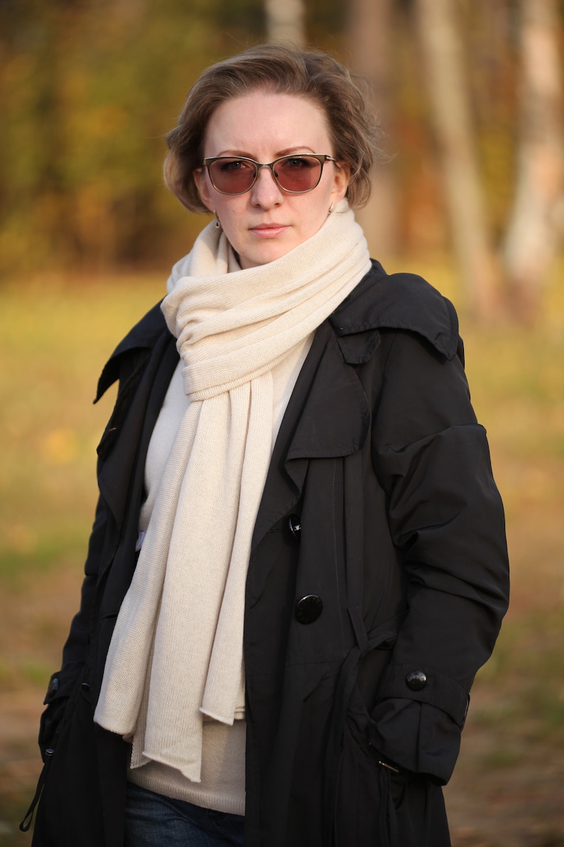 Kasjmier luxe handgemaakte lange sjaal Zacht en warm Perfect Moederdagcadeau Gemaakt in Estland afbeelding 2