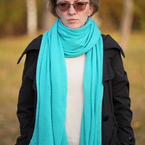 Cashmere Luxury Handmade Long Scarf Soft and Warm Perfect Mother's Day Gift Made in Estonia Emerald Green