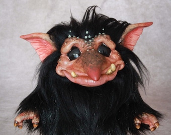 PRESALE-Baby night Troll-Ooak artdoll-Fantasy doll-Elf-Fairy-Primitive-handmade-fantasy creature-poseable plushie-Whimsical-lady troll-Mini