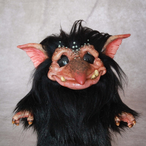 PRESALE-Baby night Troll-Ooak artdoll-Fantasy doll-Elf-Fairy-Primitive-handmade-fantasy creature-poseable plushie-Whimsical-lady troll-Mini