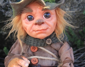 OOAK Fantasy Art Doll Goblin | Handmade Forest Creature | Collectible Sculpture | Unique Gift | Magical Creature | Goblincore Decor