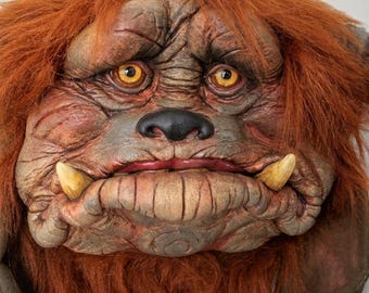 OOAK Fantasy Wall Creature – Labyrinth Inspired Wall Art – Handmade Sculpted Head – Ludo Labyrinth Decor – Dark Fantasy Collectible