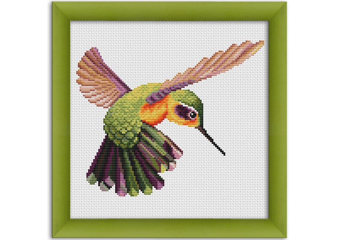 PDF Cross Stitch Pattern hummingbird Instant Etsy