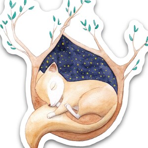 Sticker Sleeping Baby Squirrel. For Window, car, Laptop