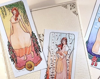 4xBookmarks Jane Austen Characters:  Elisabeth Bennet, Marianne Dashwood, Catherine Morland, Emma Woodhouse