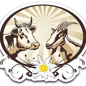 Sticker "Simbolo alpino vintage". Per vetri, automobili, laptop.