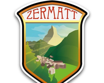 Sticker Zermatt, Switzerland. For Window, car, Laptop