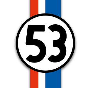 ステッカー53 ハービー。窓、車、ノートパソコン用