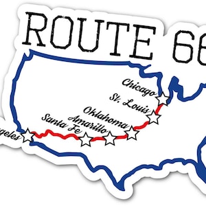 Sticker Route66. Per vetri, automobili, laptop.