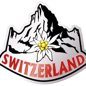 Sticker Svizzera. Adesivo in vinile per vetri, automobili,  laptop
