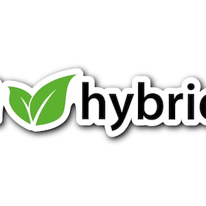 Sticker Hybrid auto. Per vetri, automobili, laptop.