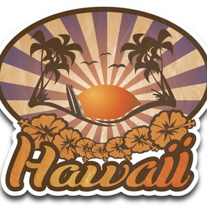 Sticker Hawaii surf paradise. Per vetri, automobili, laptop.