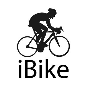 Pegatina Bicicleta Ciclista iBike. Para ventanas, coches, portátiles.