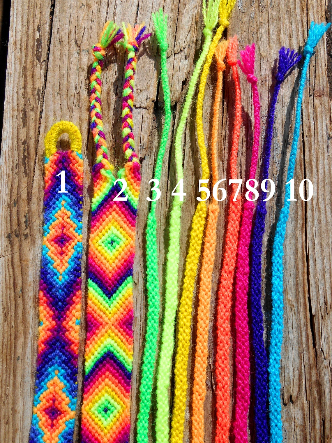 Neon Friendship Bracelets. Rainbow Neon Set. Neon Yellow. Neon Etsy