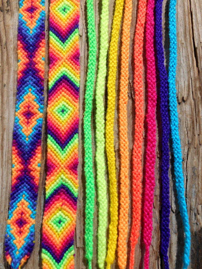 Neon Friendship Bracelets. Rainbow Neon Set. Neon Yellow. Neon Etsy
