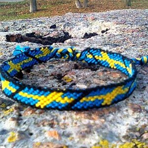 Sweden Flag friendship bracelet Swedish woven cotton gift