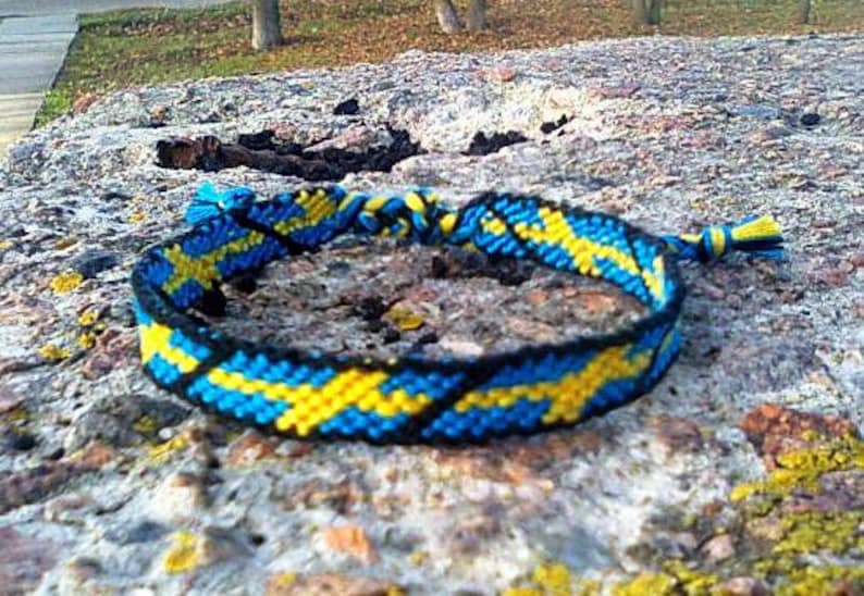 Sweden Flag friendship bracelet Swedish woven cotton gift