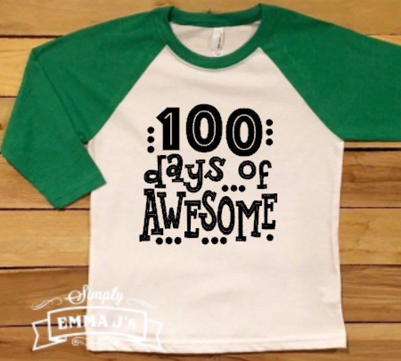 100 Days Of Awesome Youth Shirt 100 Days Smarter 100 Days Etsy