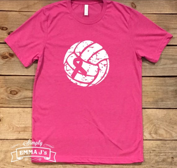 Pink shirt Volleyball shirt go fight cure team spirit Etsy