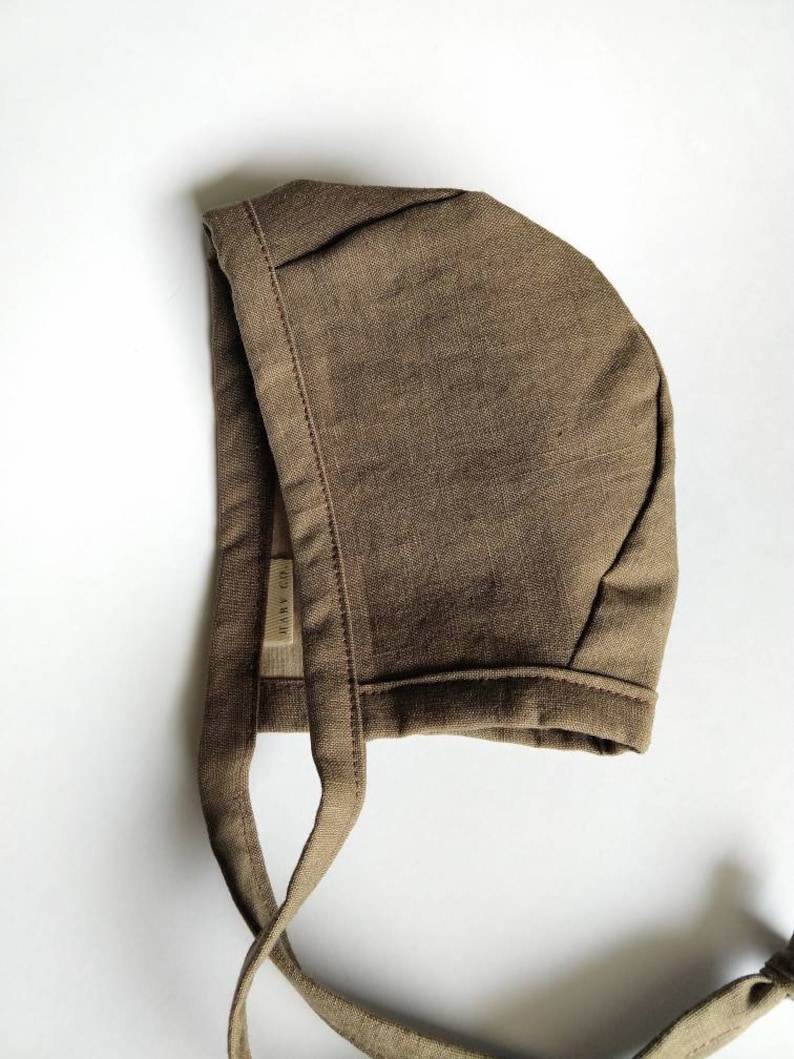 Repurposed Taupe Baby Boy Spring Bonnet