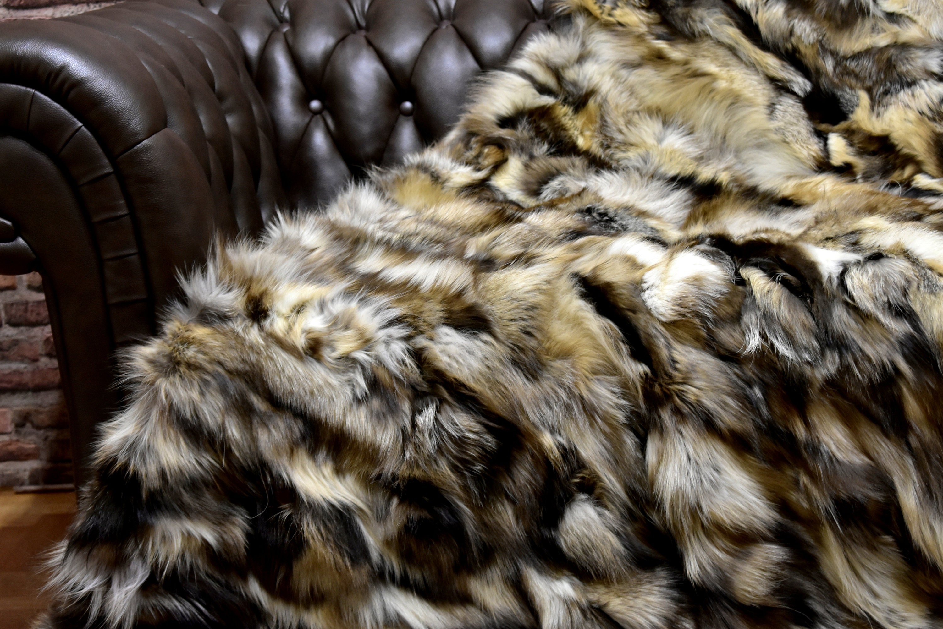 Luxury Real Fur Fox Throw Blanket Etsy