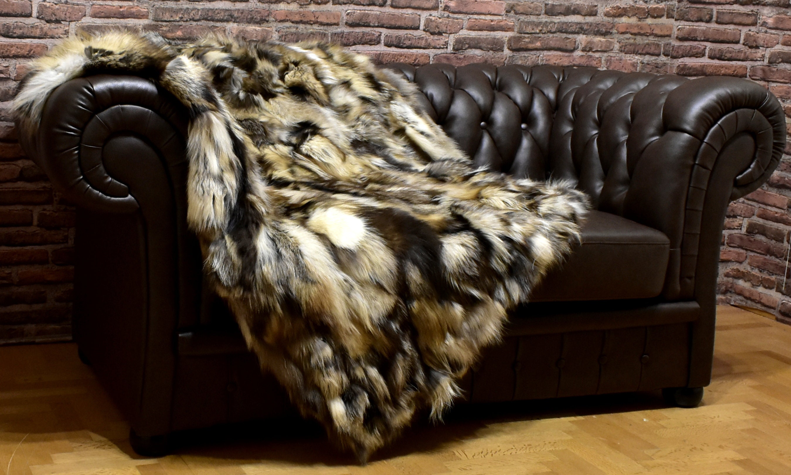 Luxury Real Fur Fox Throw Blanket Etsy