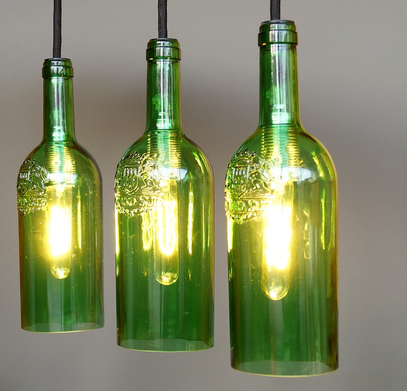 Vintage Bottle Lamp, Pendant Lamp lampada Tribus Etsy