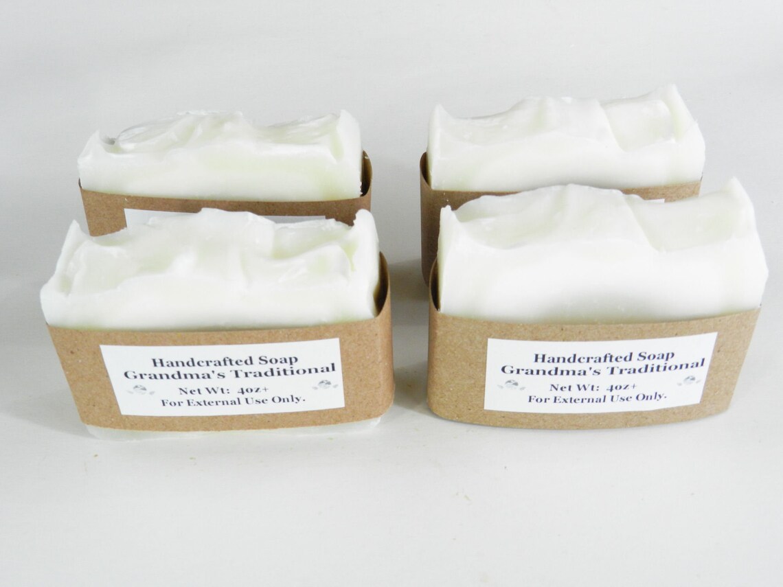 Lard and Lye Soap Traditional Bar Soap Four Bars. Just How Etsy