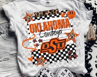 T-shirt graphique OSU Leopard Doodles Couleurs confortables