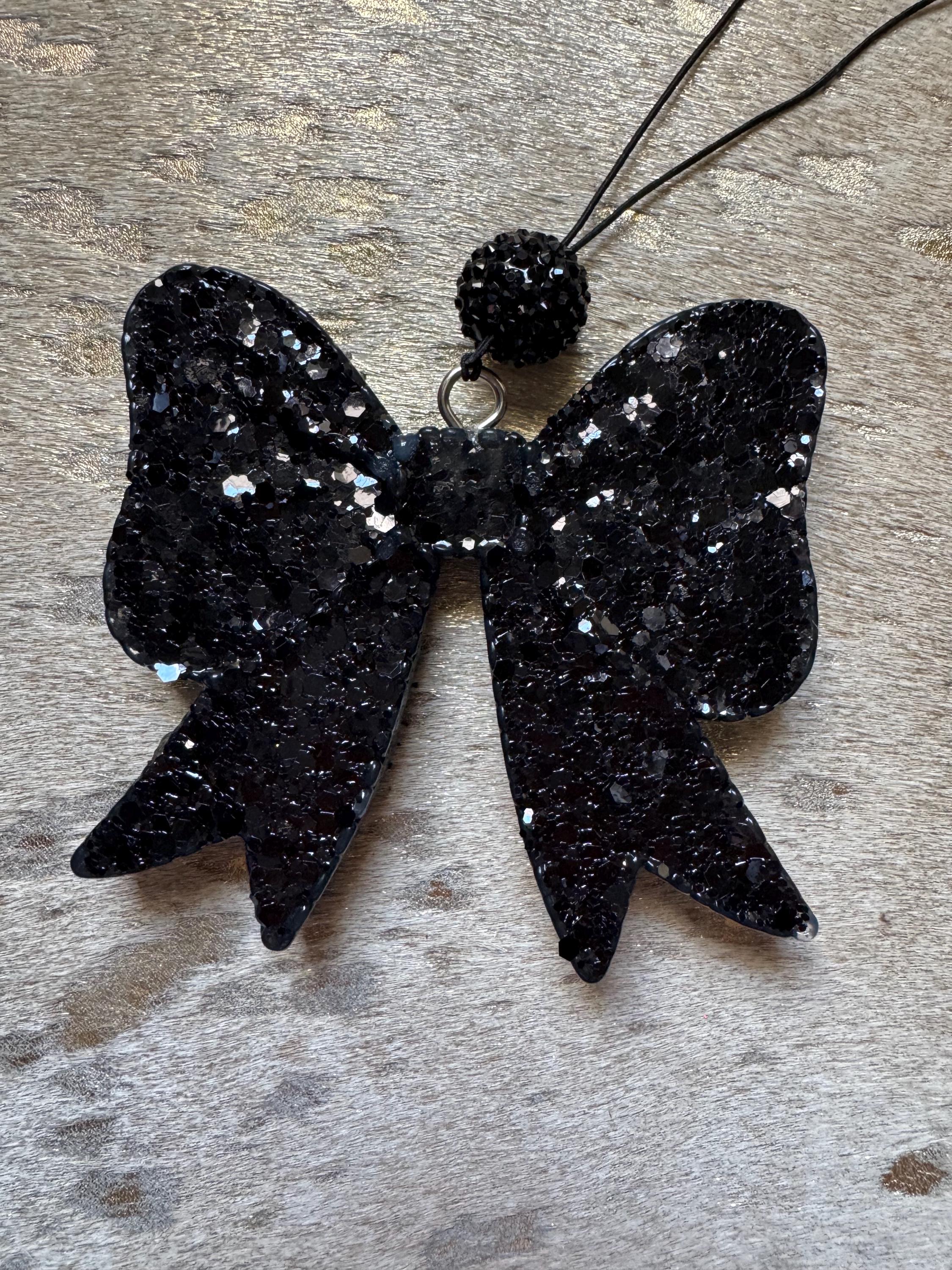 Black Glitter Bow Car Freshie Air Freshener Car Freshener