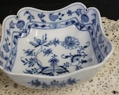 Meissen Blue Onion 8 quot Vegetable Bowl, 8 quot x 8 quot Blue Onion Design, Serving Bowl Discontinued. 1934 FREE SHIPPING