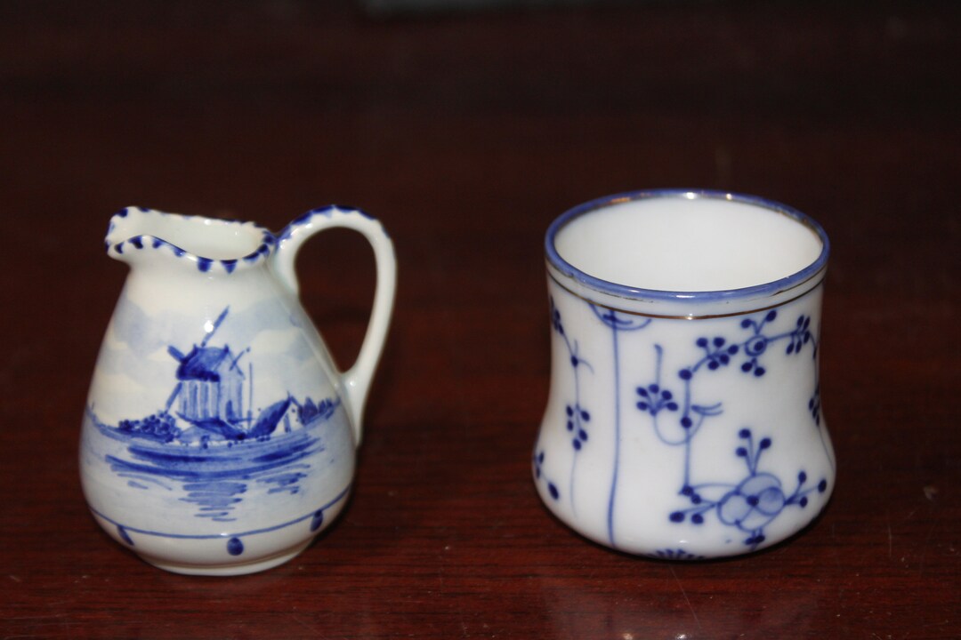 4 Delft Creamer & Toothpick Holder, 2 Spoon Rests, Porcelain Older ...