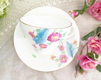 Vintage Adderley Bone China Teetasse & Untertasse | Floral Tee-Party-Tasse