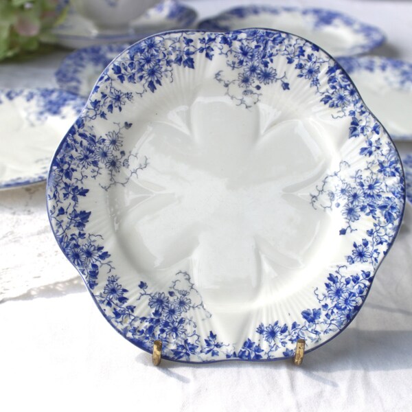 Vintage Shelley "Dainty Blue" Bread Plate | Blue White Plate, Shelley Plate, Dainty Plate, Blue Shelley, Bone China Plate, Blue Plate