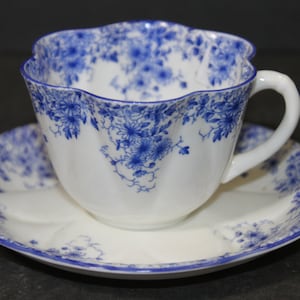 Vintage Shelley &quot;Dainty Blue&quot; Teacup & Saucer | English Teacup, Shelley Teacup, Pretty Teacup, Tea Party Teacup, Blue Teacup, Bone China Cup