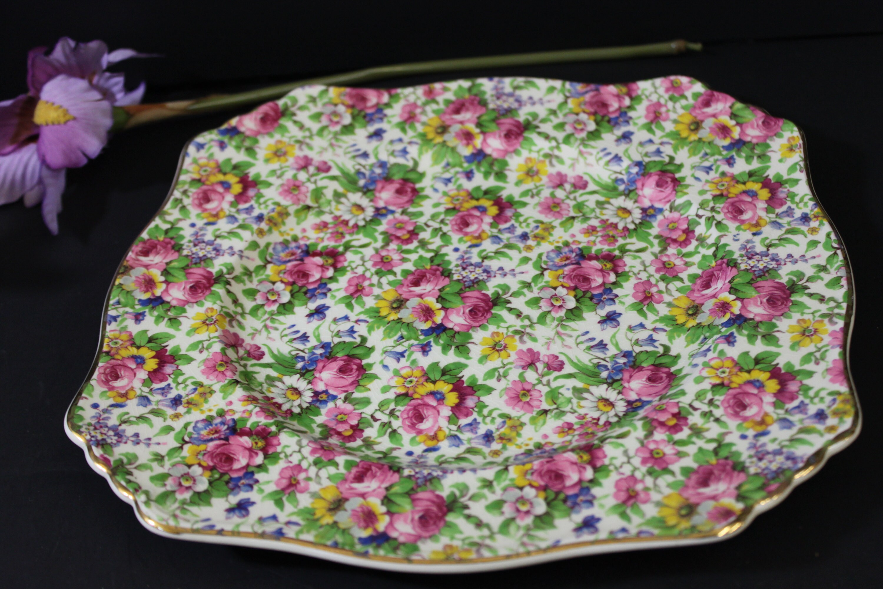 Royal Winton Summertime Grimwades Chintz 10 Square Etsy