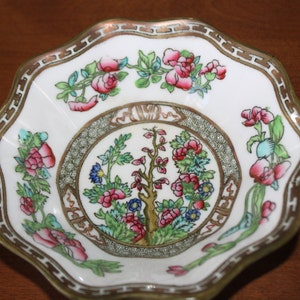 Coalport Indian Tree 6&quot; Scalloped Multicolor Coupe Cereal Bowl, Older Pattern English Floral Bowl, Indian Tree Pattern Old Mark