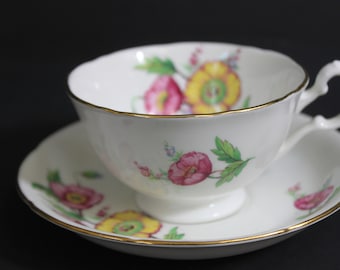 Royal Grafton Floral Bone China Teetasse: Rosa & Gelbe Blumen