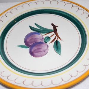 Vintage Stangl Hand Painted Fruit Salad or Dessert Plate 7 7/8&quot; Stangl Plate Superb
