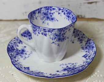 Shelley &quot;Dainty Blue &quot; Demitasse Teacup & Saucer | Dainty Demitasse Teacup, Tea Party Teacup, Mini Teacup, Demitasse Teacup, SUPERB