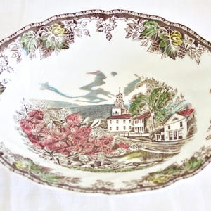 Johnson Brothers &quot;The Friendly Village&quot; Round Vegetable Bowl - Village Green Bowl, English Veggie Bowl, Vegetable Serving Bowl